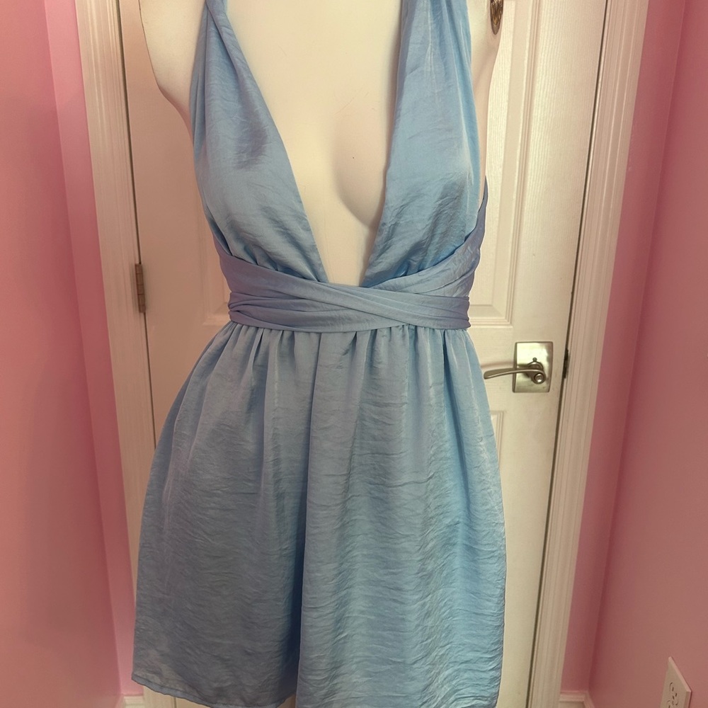 Lucy in the Sky Sunrise Satin Dress. Perfect condition!! Pretty light blue